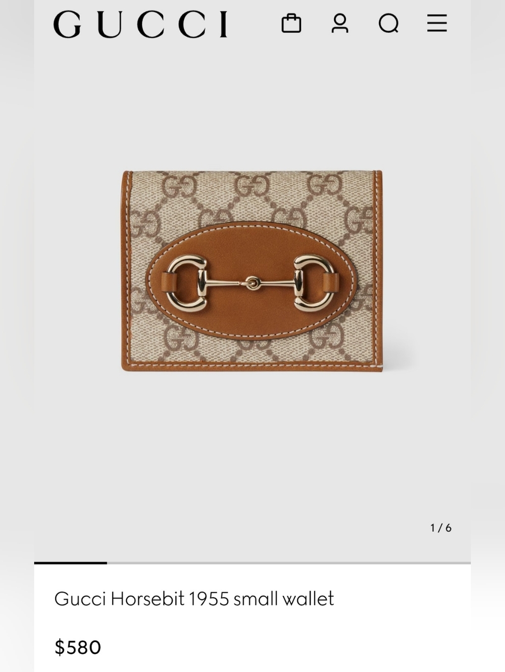 Authentic Pre-owned Gucci Horsebit 1955 Compact Wallet - Picture 14 of 16